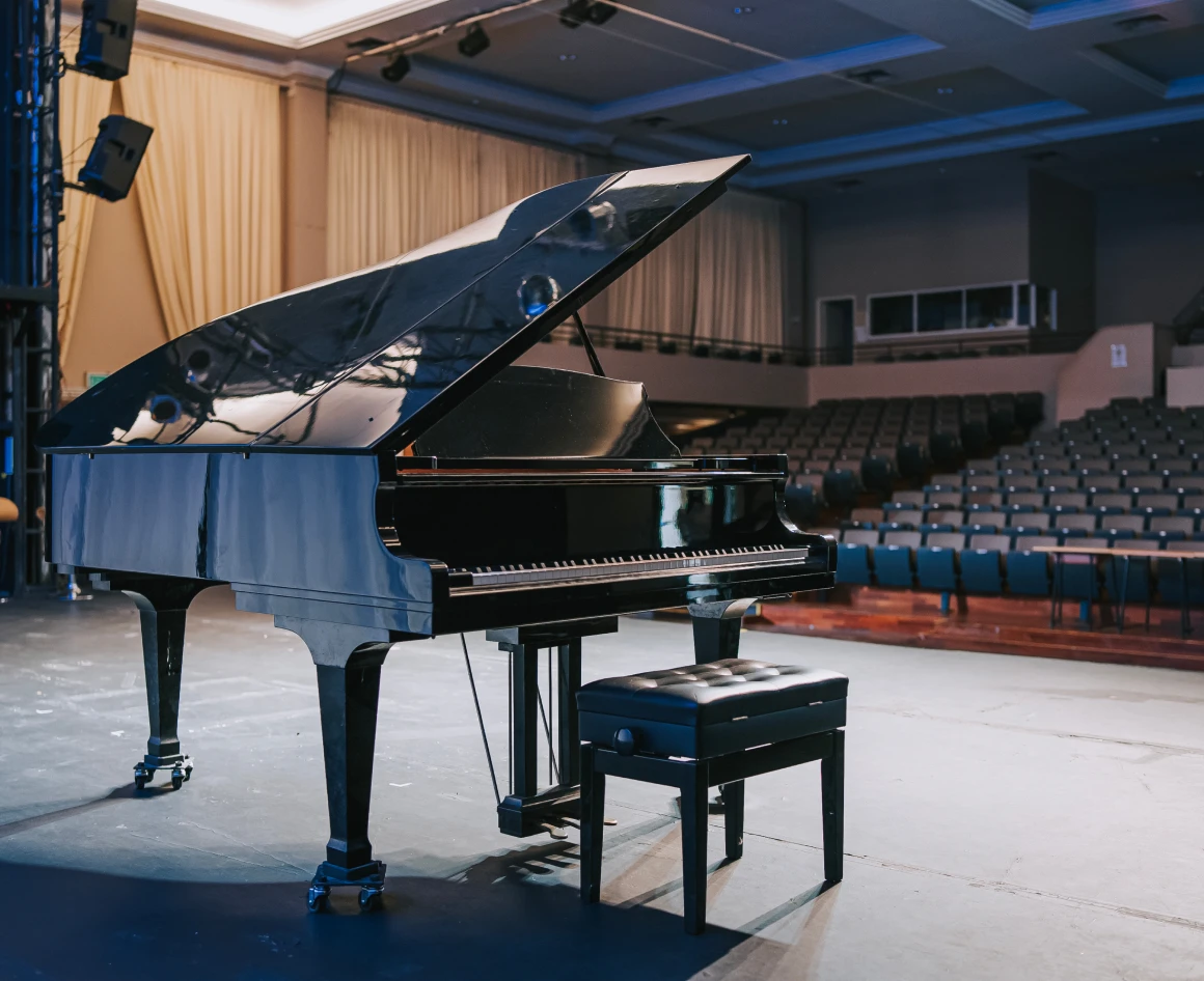 Concert hall with grand piano